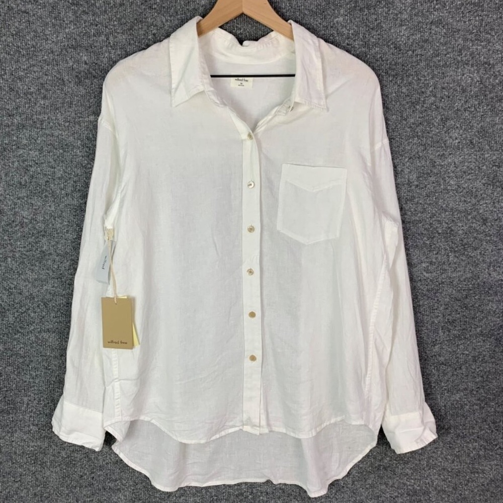 Wilfred Free Aritzia linen button up size large